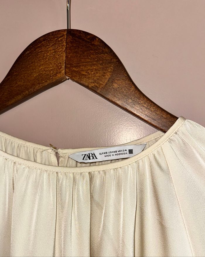 Chemisier - Blouse beige/crème Chic Zara taille XS - photo numéro 5