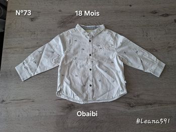 🌷N°73🌷Chemise Longues Manches - Obaibi - 18 Mois🌷