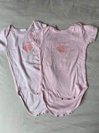 Lot body manches courtes rose 6 mois mots d’enfants