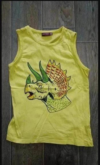 t-shirt débardeur jaune dinosaure 8 ans / 128 cm·Très bon état·Sergent Major