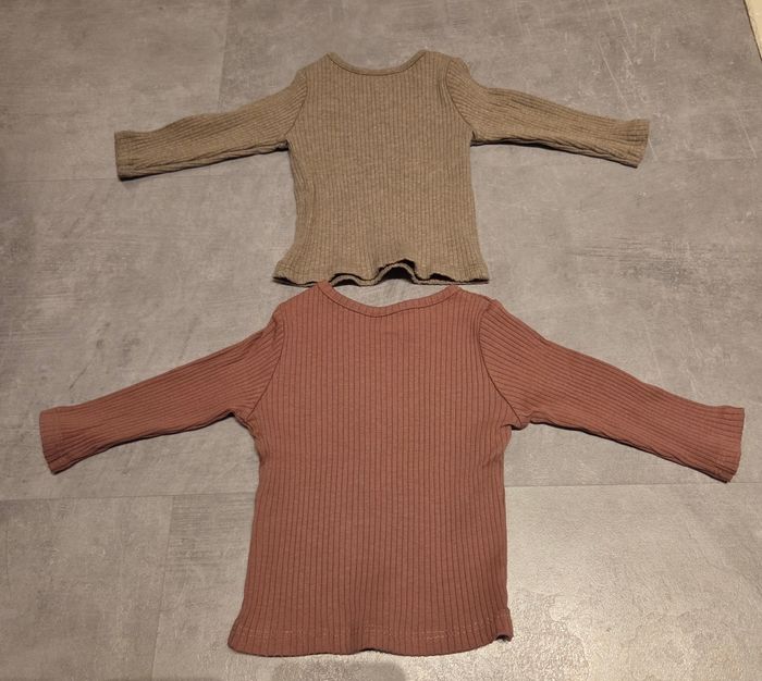 Lot de 2 t-shirt côtelé ML kiabi 3mois - photo numéro 2