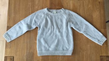 Pull bleu clair filigrane doré Vertbaudet