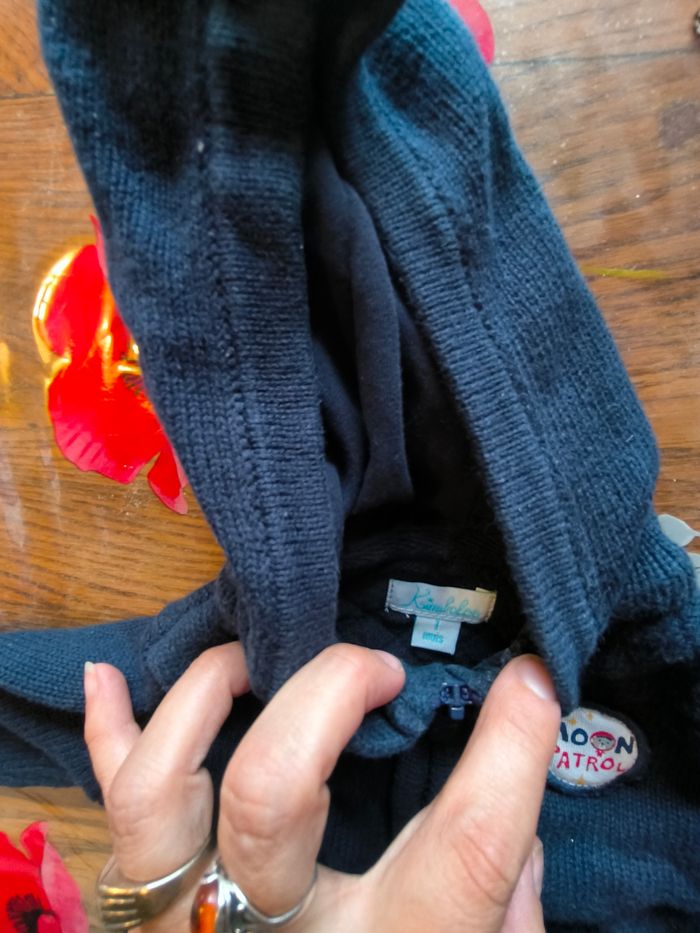 Pull à capuche zippé kimbaloo 1 mois - photo numéro 2