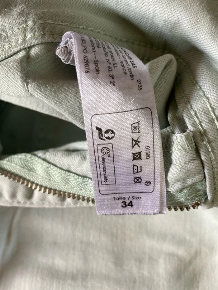 Jean large vert d’eau taille haute 34/14 ans - photo numéro 6