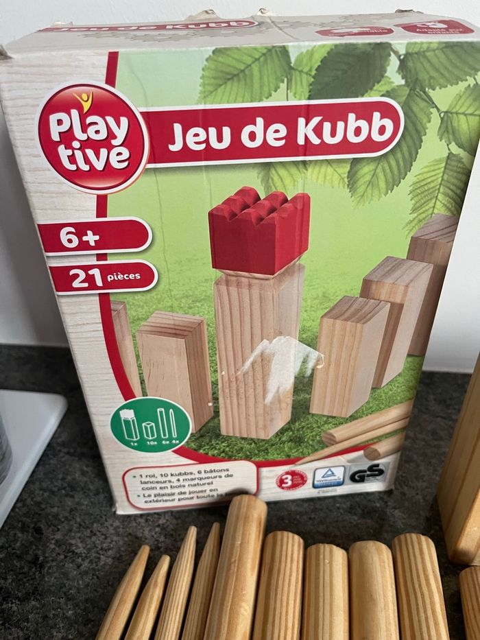 Jeu de Kubb en bois - photo numéro 4