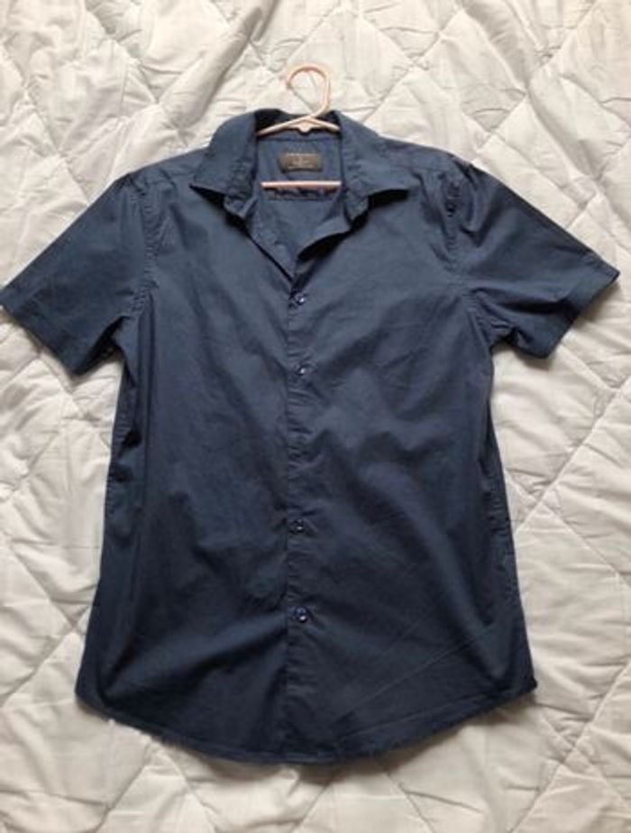 Chemise manches courtes bleu