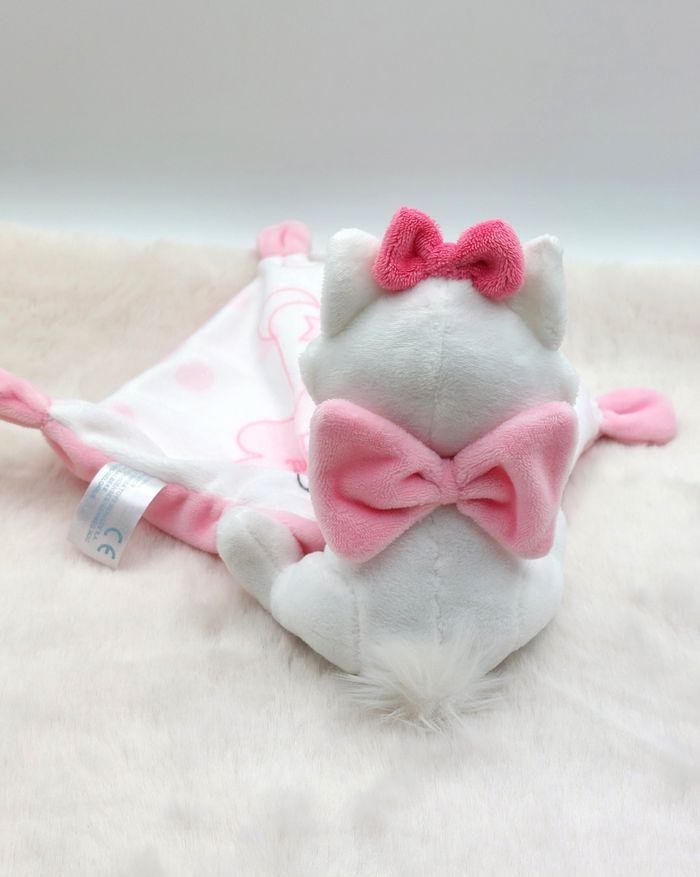 Doudou peluche chat Marie blanc rose Goodnight Disney Nicotoy Simba toys nœud - photo numéro 5