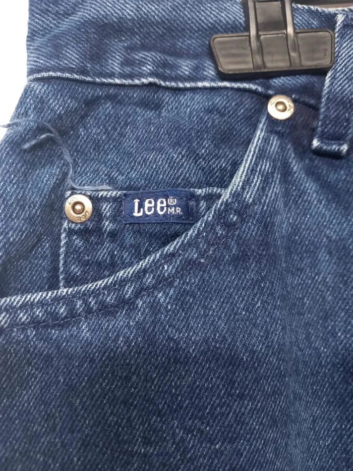 Jeans taille haute Lee vintage Bleu foncé en coton - photo numéro 4