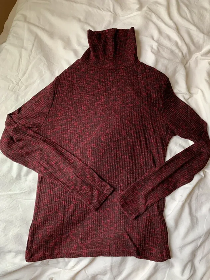 Pull col roulé bordeaux Burgundy - photo numéro 4