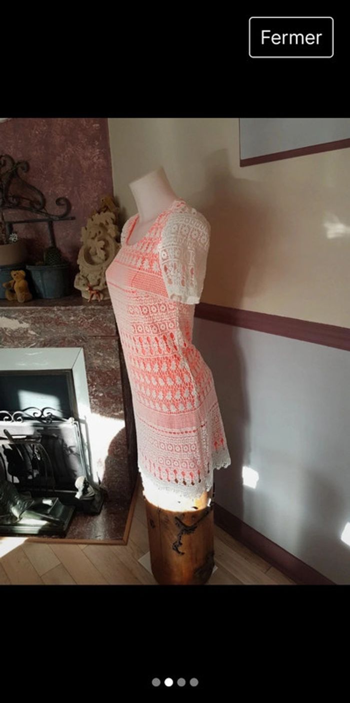 Robe été 38/40 dentelle macramé - photo numéro 2