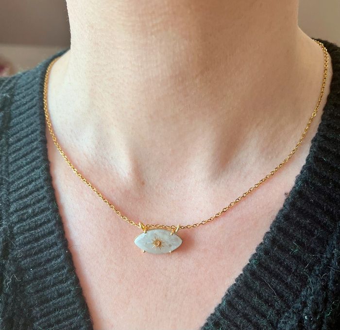 Collier grigri œil Pierre de Lune - photo numéro 11