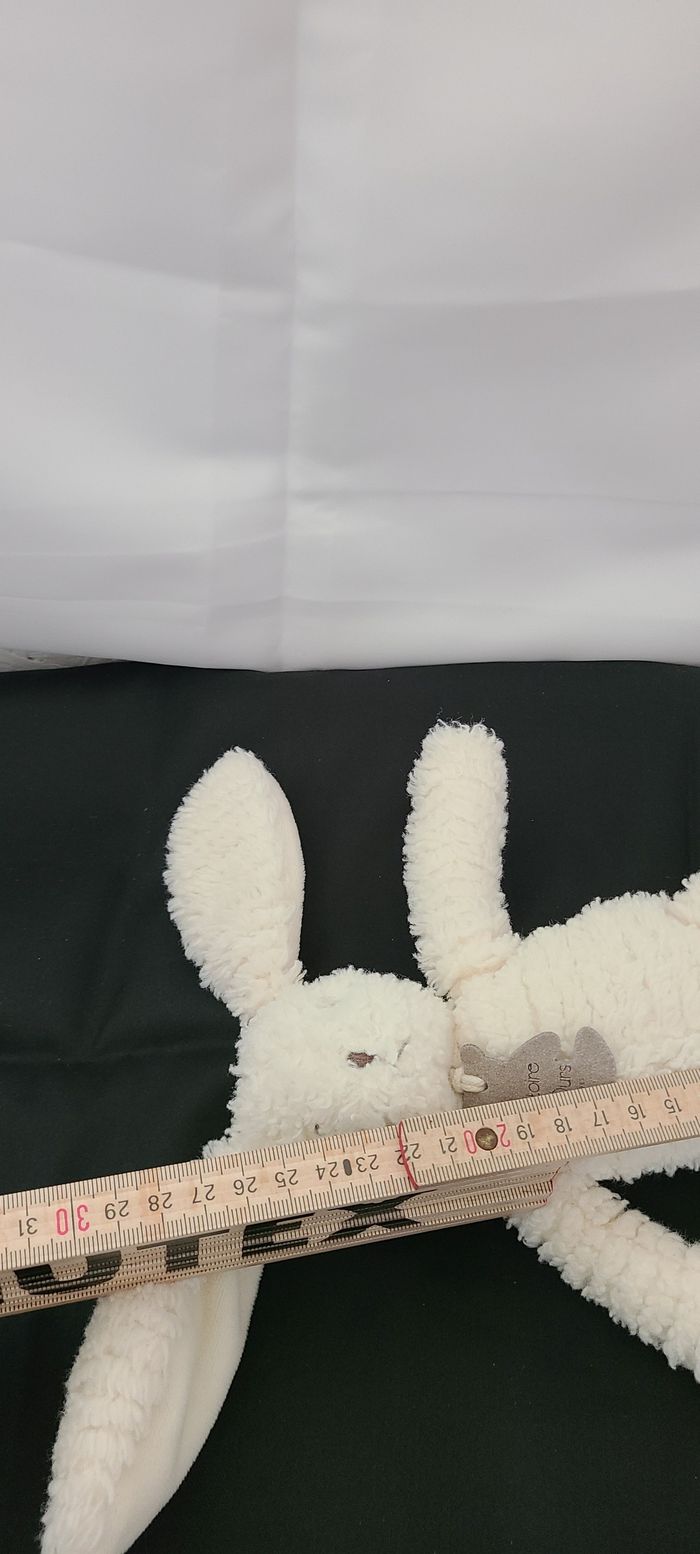 Doudou lapin blanc beige HISTOIRE D'OURS 35 CM - photo numéro 5