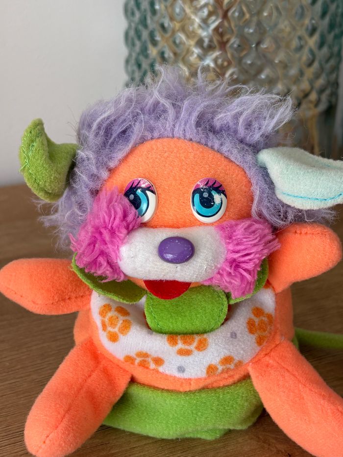 Petite peluche Popples orange fleurs - photo numéro 2