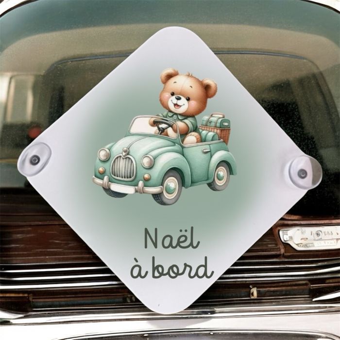 Pancarte voiture « bebe à bord » personnalisée - photo numéro 5