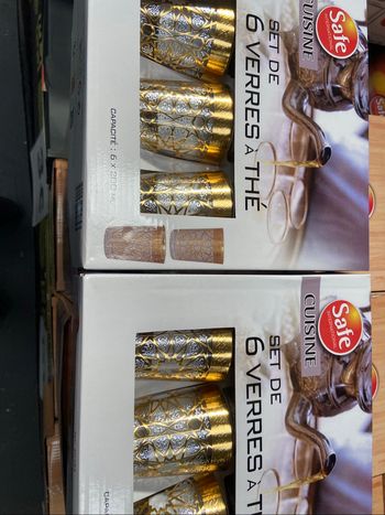 2 lot de 6 verres à thé 200ml neuf