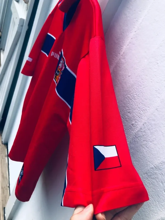 Puma red Rare Czech Republic soccer jersey 1998-2000 Mens M - photo numéro 8