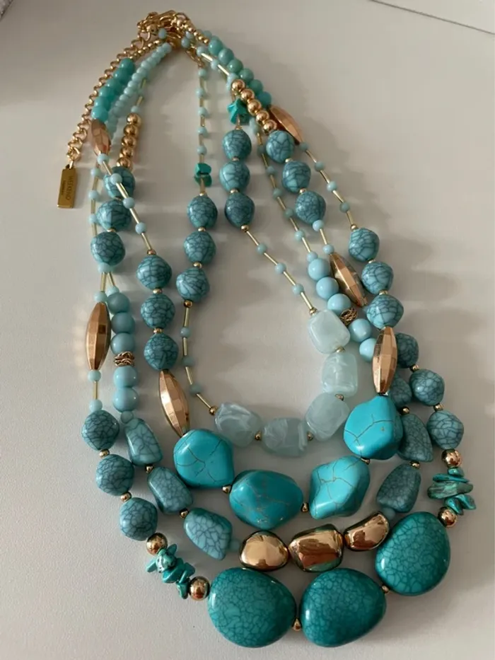 Collier multirangs turquoise Weekend Max Mara - photo numéro 2