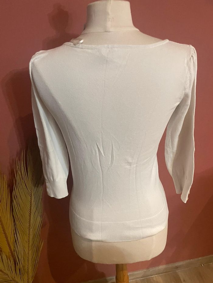 Pull léger blanc manches 3/4 T38 - photo numéro 11