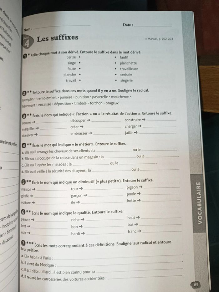 Fichier exercices français CM1 - photo numéro 3