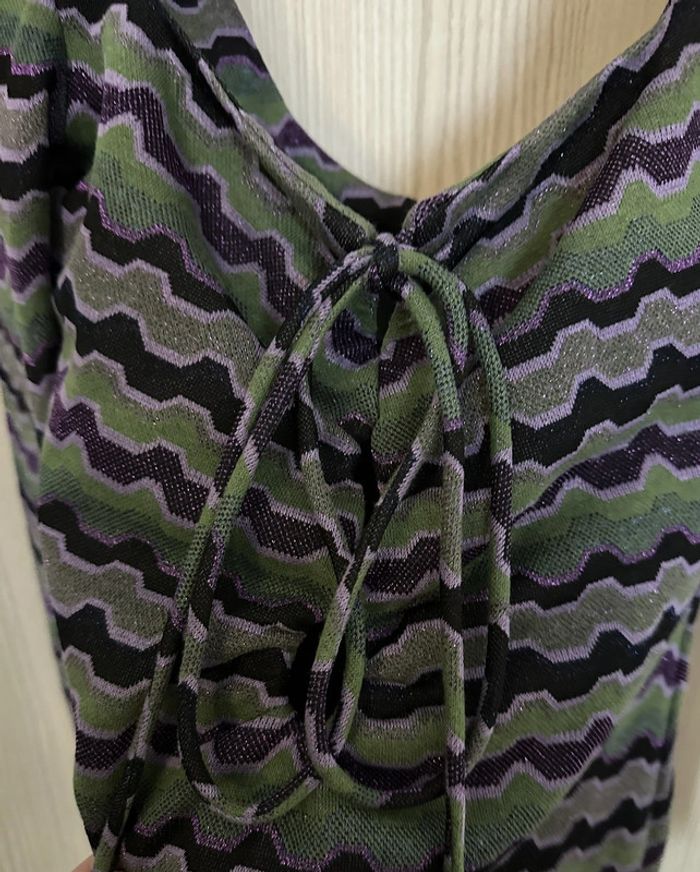 Robe courte manches longues avec ouvertures sur le devant vert et violet taille S ZARA - photo numéro 5