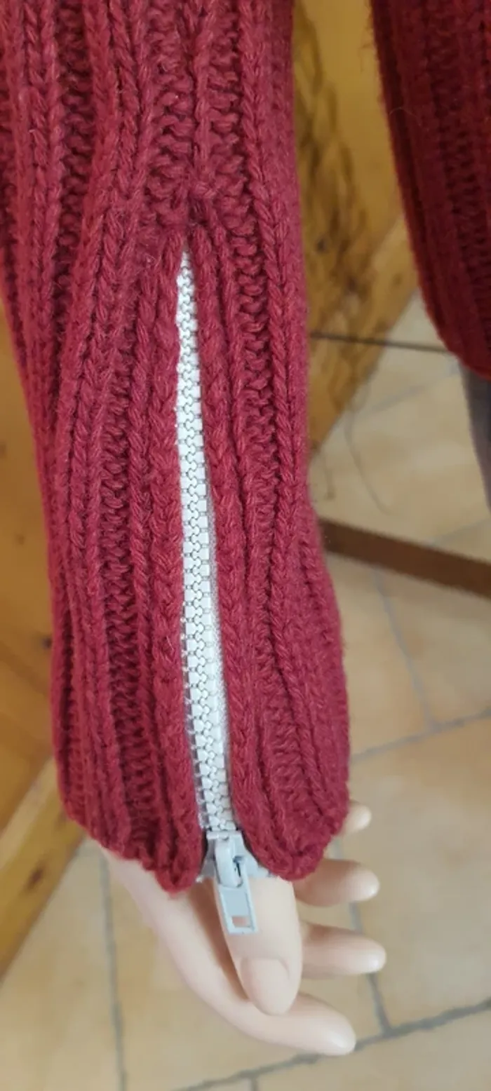 Pull col roulé femme rouge "Promod" taille S - photo numéro 5