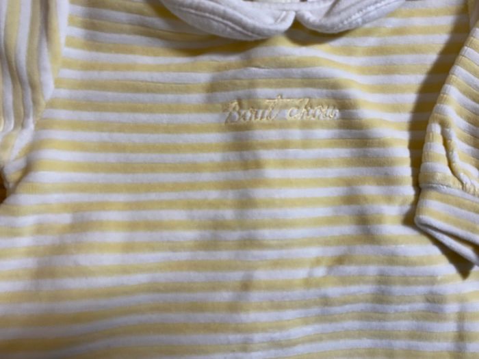 Bout’chou Pyjama Grenouillère jaune/blanc Taille 3 mois - photo numéro 4