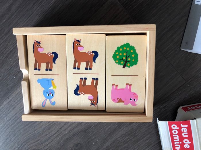 Jeu mémory animaux de la ferme en bois neuf - photo numéro 4