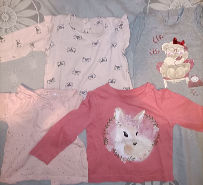Lot de 4 t-shirts manche longue pour fille