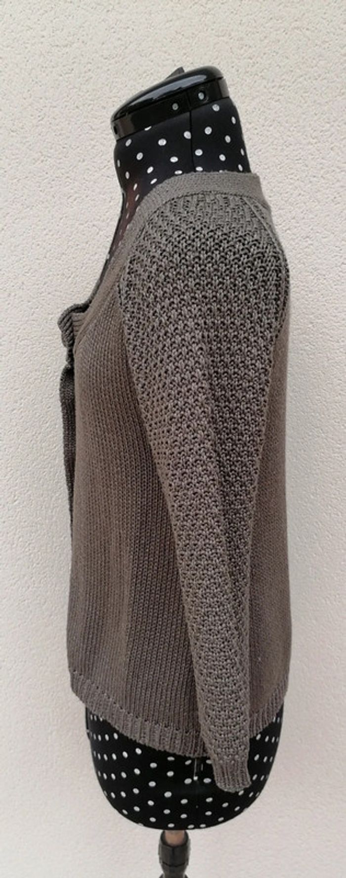 Veste mailles acrylique marron glacé Taille S Caroll - photo numéro 6