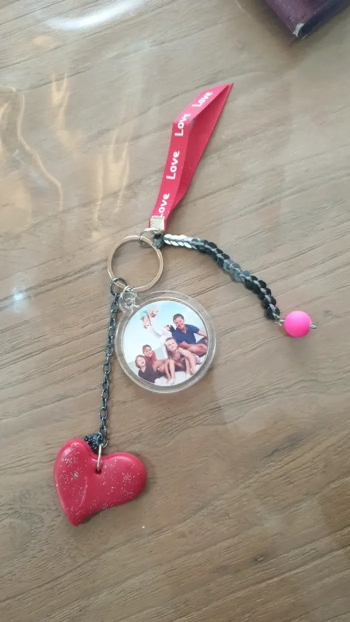 Porte clé cœur love photo
