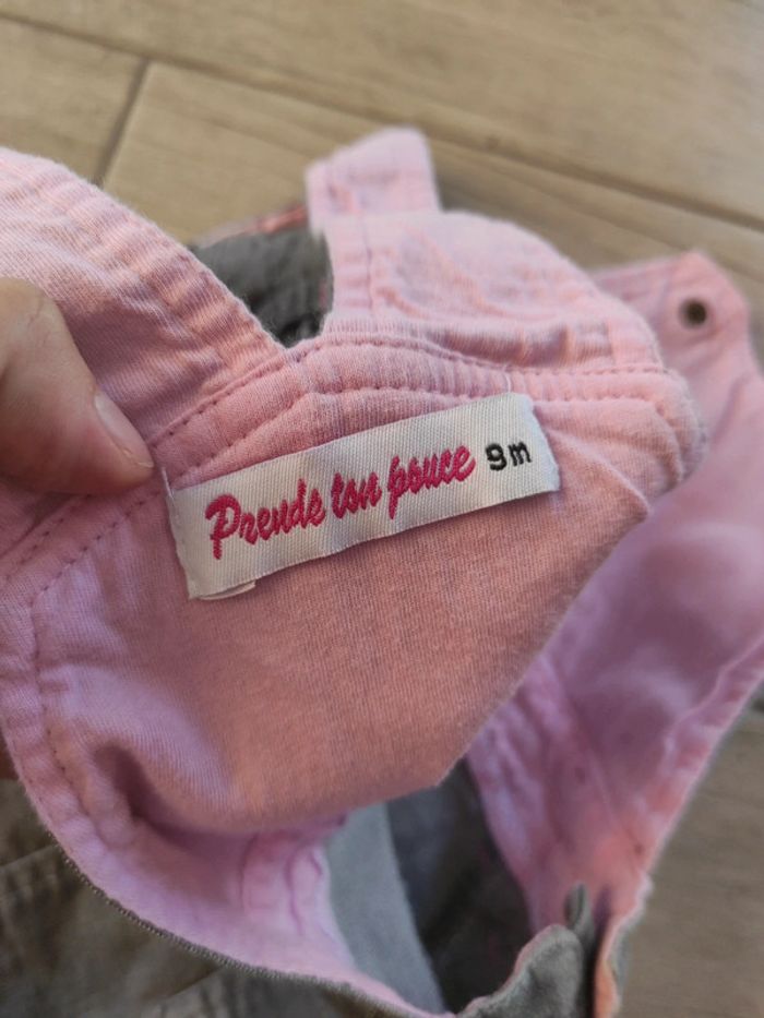 Jupe salopette grise et rose 9 mois - photo numéro 5