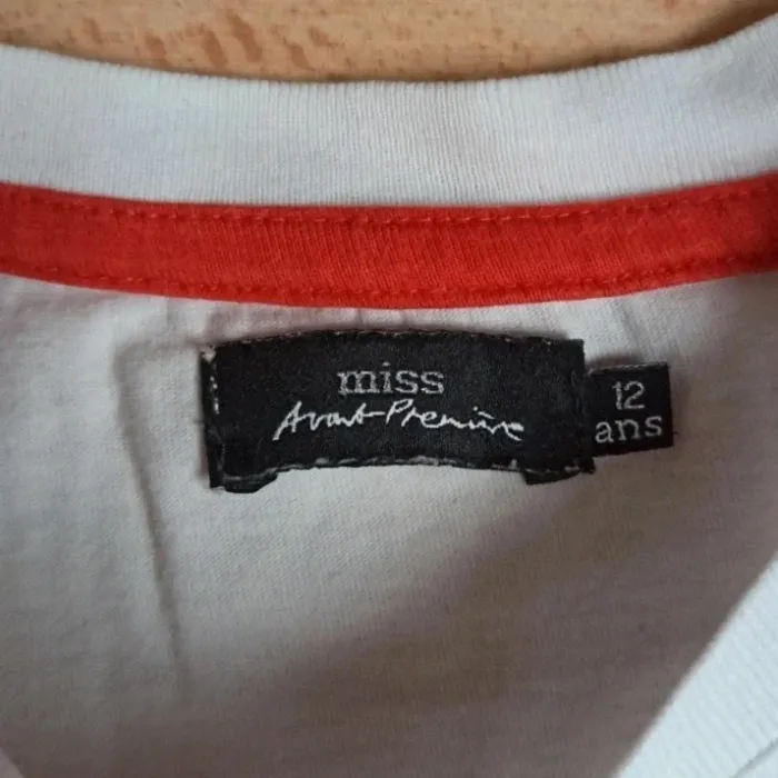 T-shirt blanc uni inscription corail aloha 🌺 miss avant première 12 ans - photo numéro 3