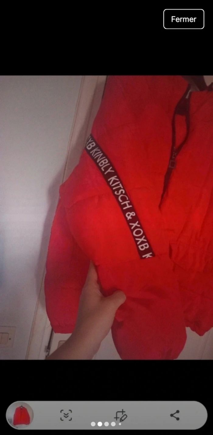 veste d'hiver rouge à capuche de la marque New Collection, en taille S/M - photo numéro 2