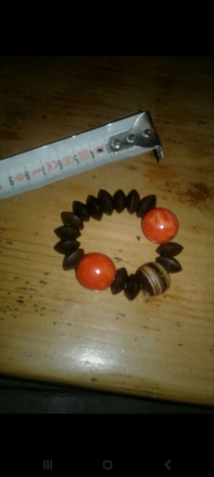 Bracelet grosse perles bois africain - photo numéro 2