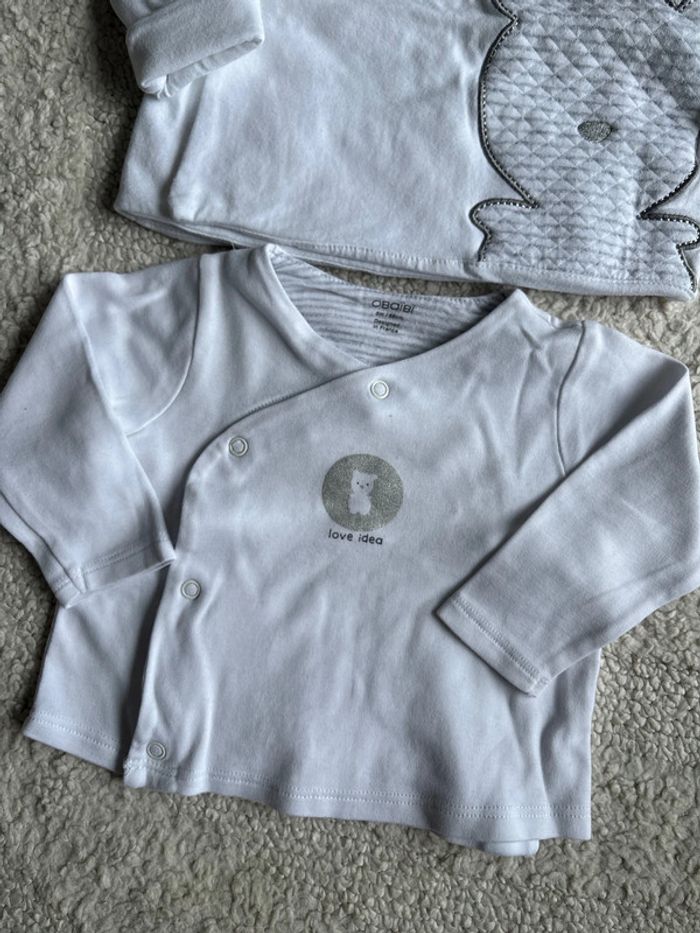Lot de 2 gilet Obaïbi ourson blanc 6M - photo numéro 2