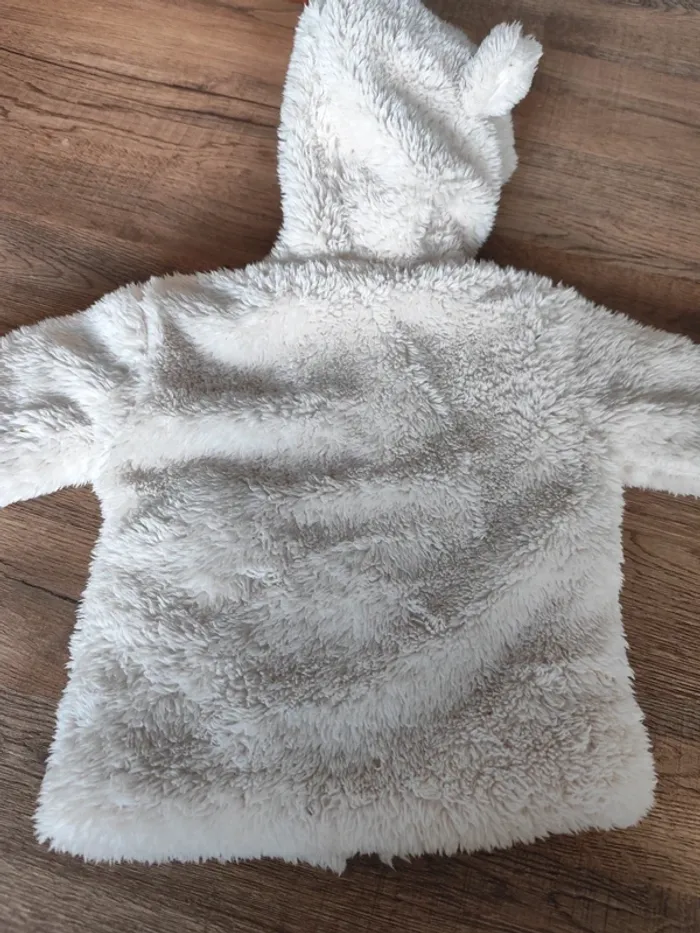 Manteau/Gilet moumoute blanc mixte 3 mois - photo numéro 5