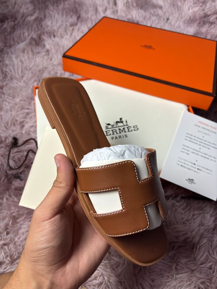 Sandales Hermes Oran en cuir véritable marron neuve taille 38