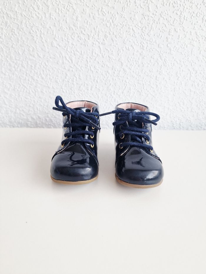 Jacadi - Bottillons en cuir vernis - Bleu marine - 19 - photo numéro 2
