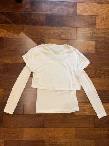 T-shirt manches courtes longues blanc serre mango taille S/36