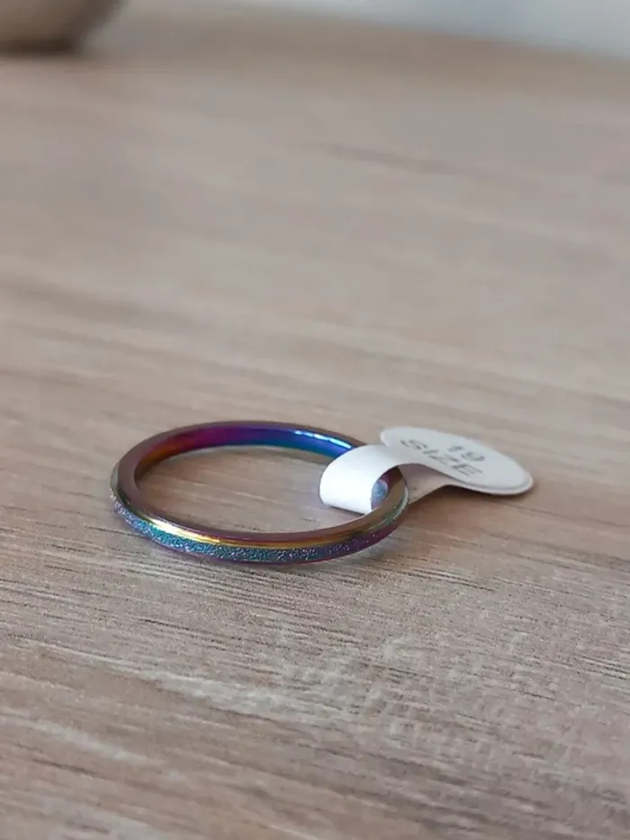 Bague en acier inoxydable Multicolore  taille 19 - photo numéro 3