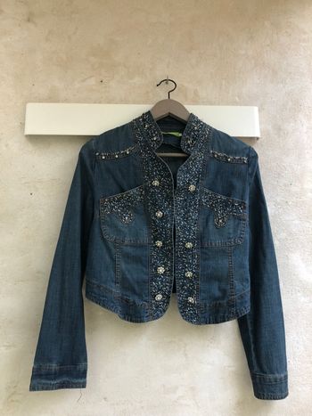 Petit blouson vintage court Strass S