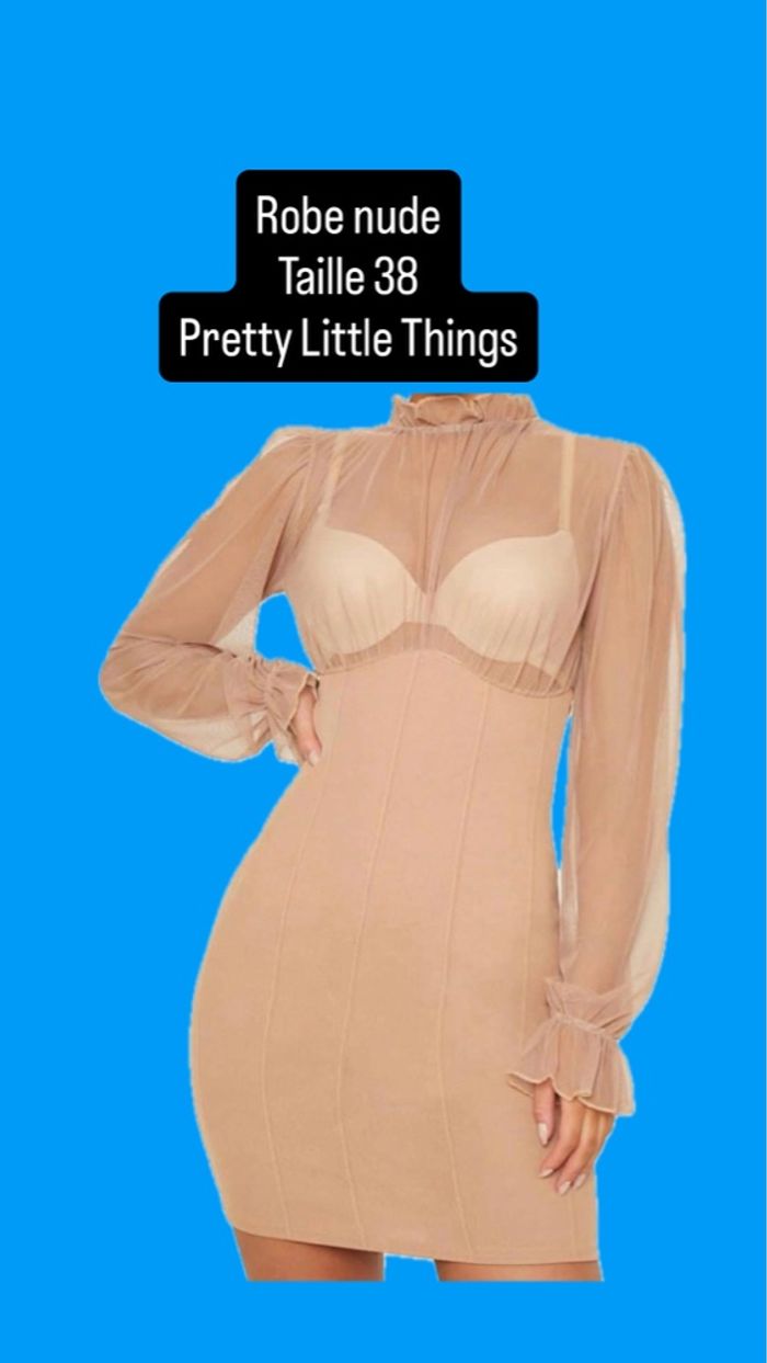 Robe 38 transparente moulante en mesh