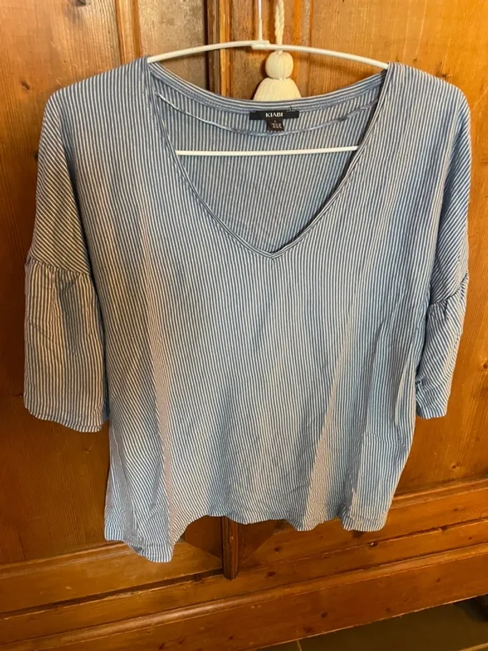 Haut teeshirt large rayé L