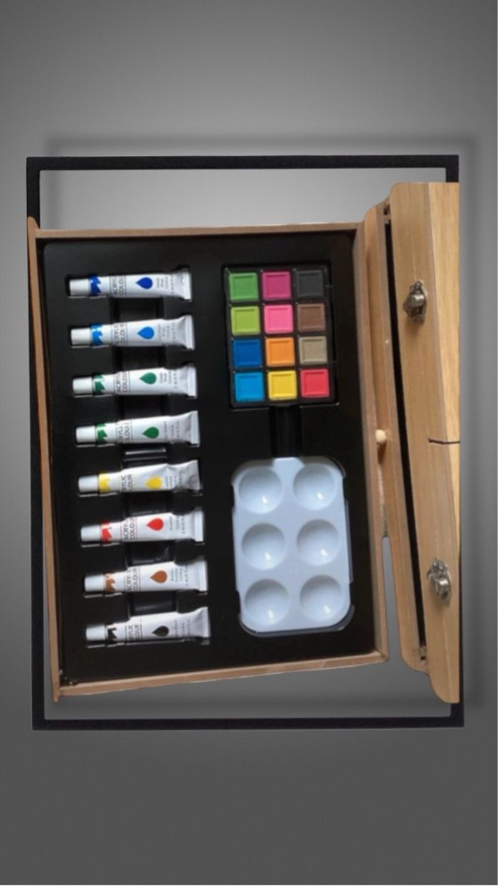 🎨Kit d'art 85 pièces avec chevalet en bois intégré, blocs de dessin, fournitures d'art dans un étui en bois portable, kit de peinture et de dessin professionnel🎨 - photo numéro 4