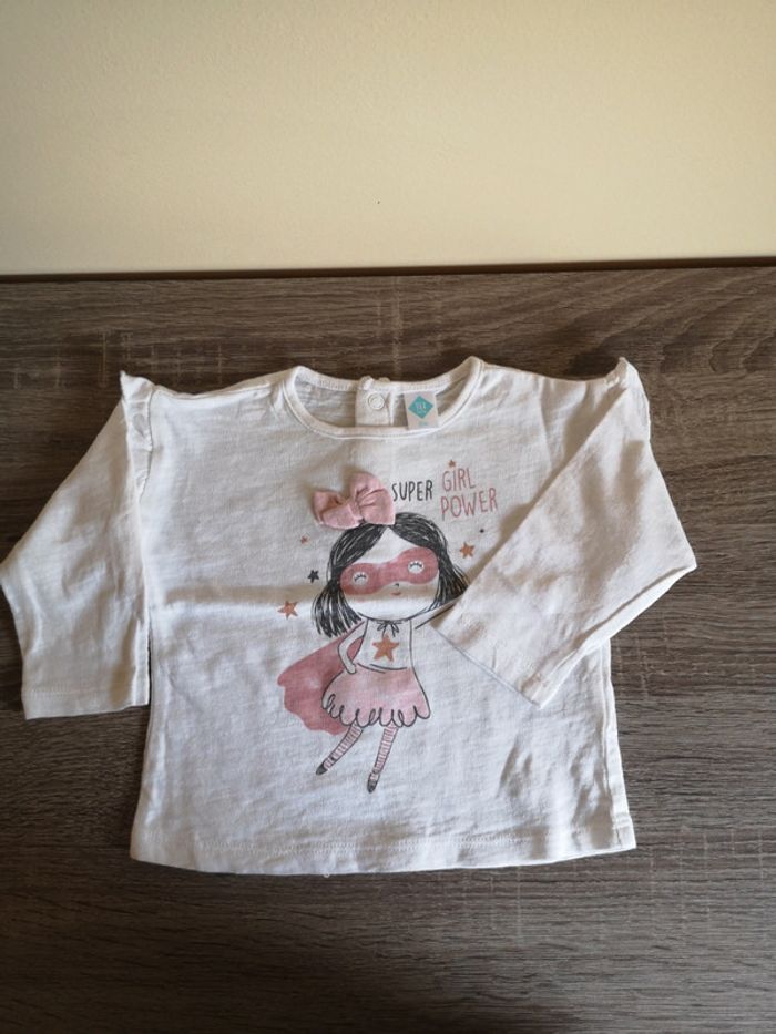 T-shirt fille longues manches 6 mois