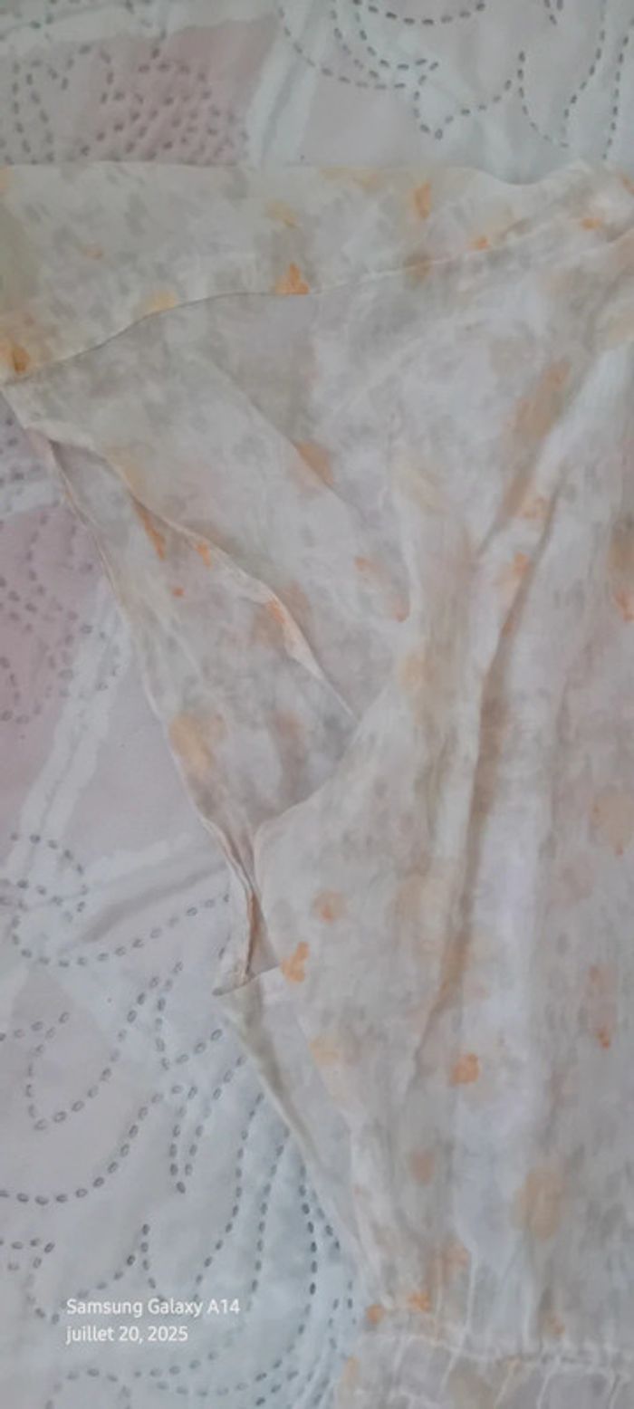 Blouse très légères manches courtes imprimé floral col V avec lien femme 40 esprit - photo numéro 15