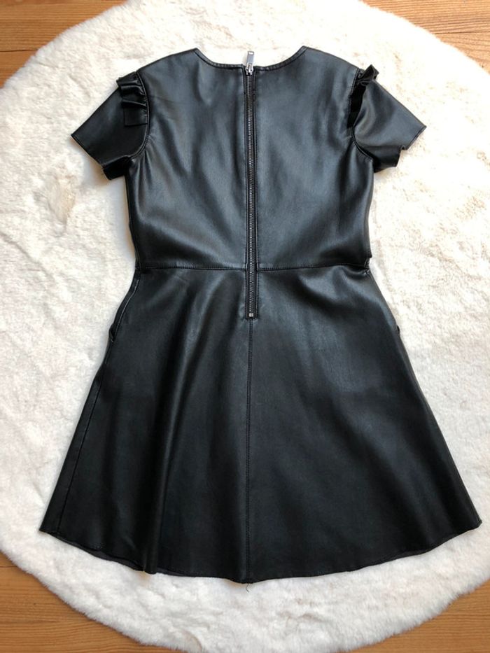 Robe simili cuire noire Mango 7/8 ans 128cm - photo numéro 2