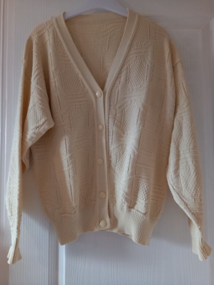 Gilet femme jaune paille marque Tricot Blanctex taille 44/46