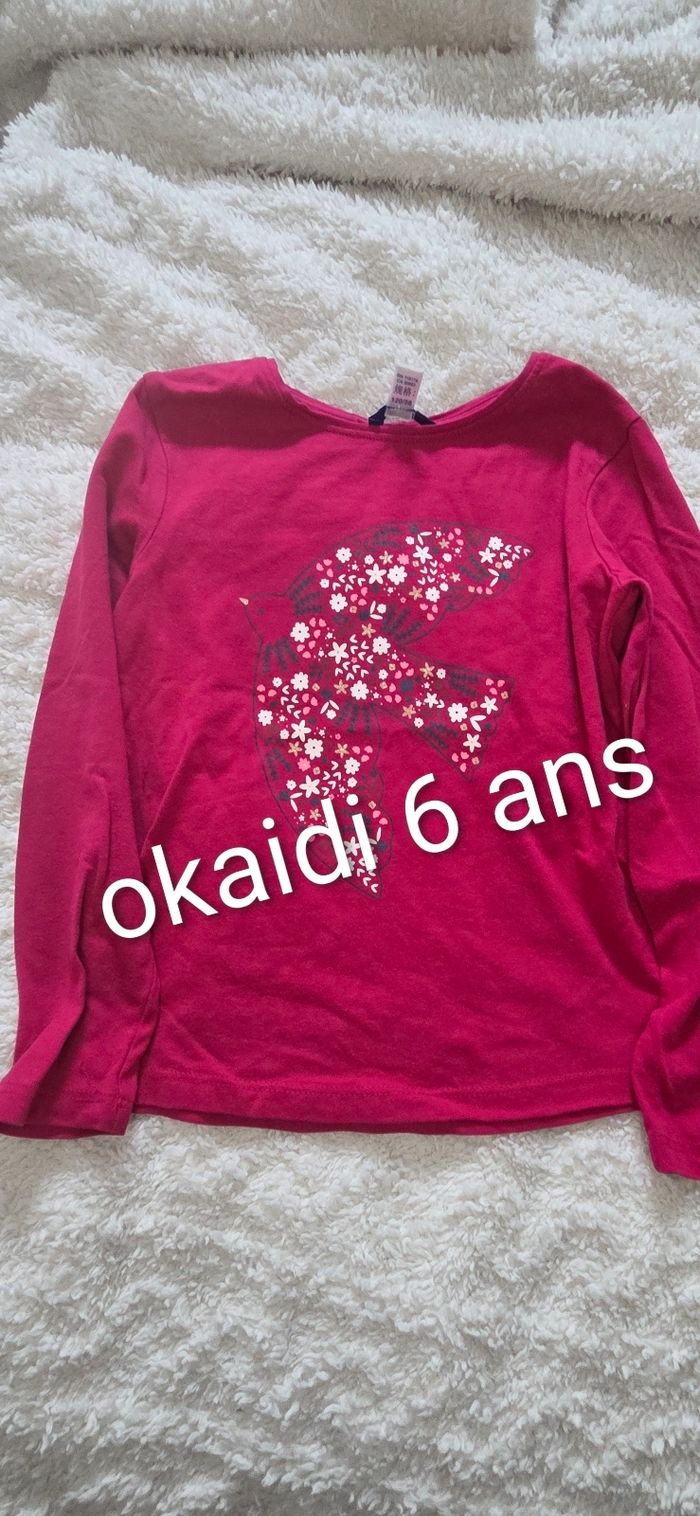 Tee-shirt manches longues okaidi 6 ans