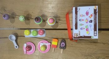 Coffret dessert 25 pièces en bois complet l’atelier du bois dans son carton d’origine